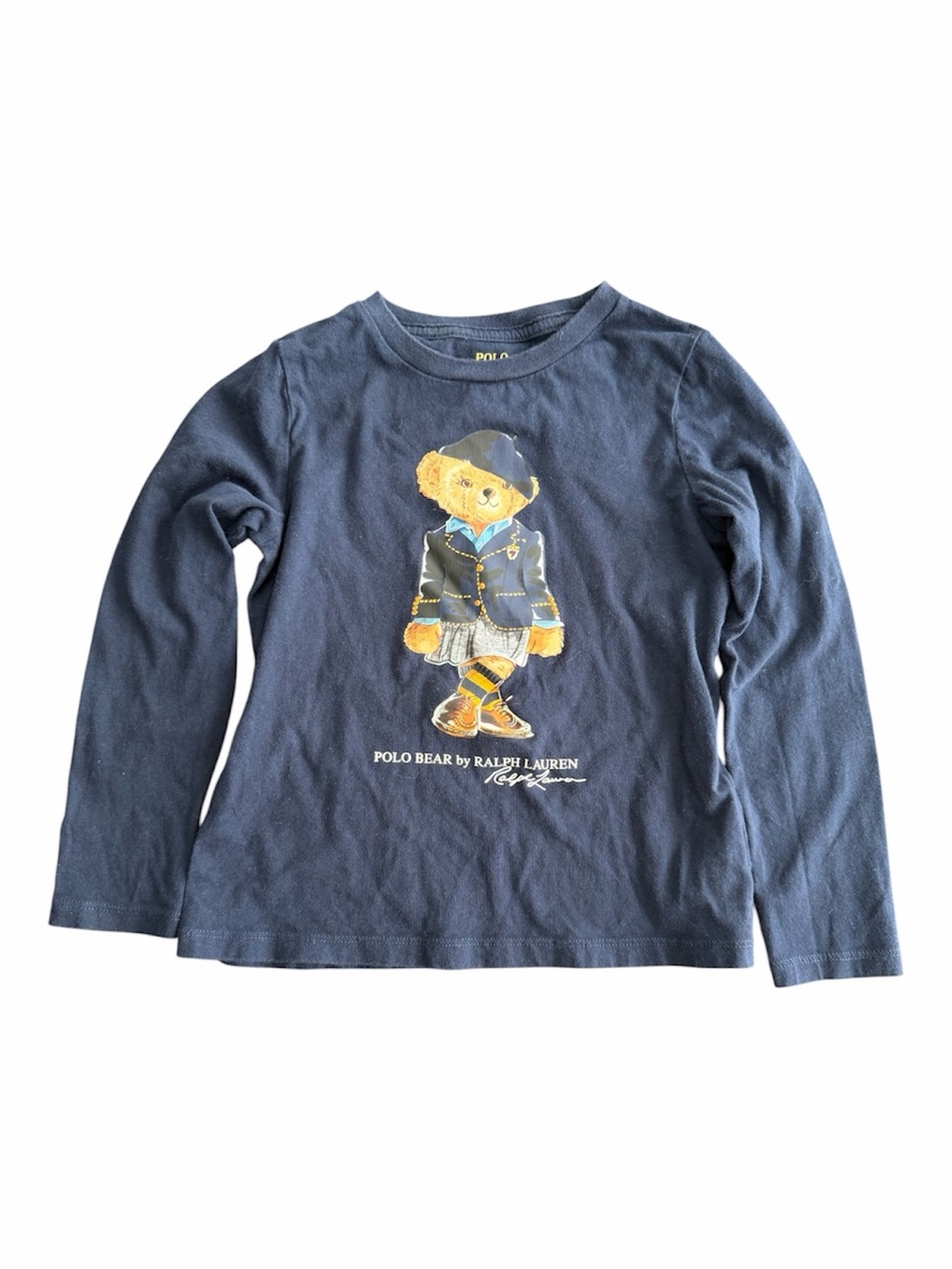 Polo by Ralph Lauren Navy Bear Graphic Long-Sleeve Tee